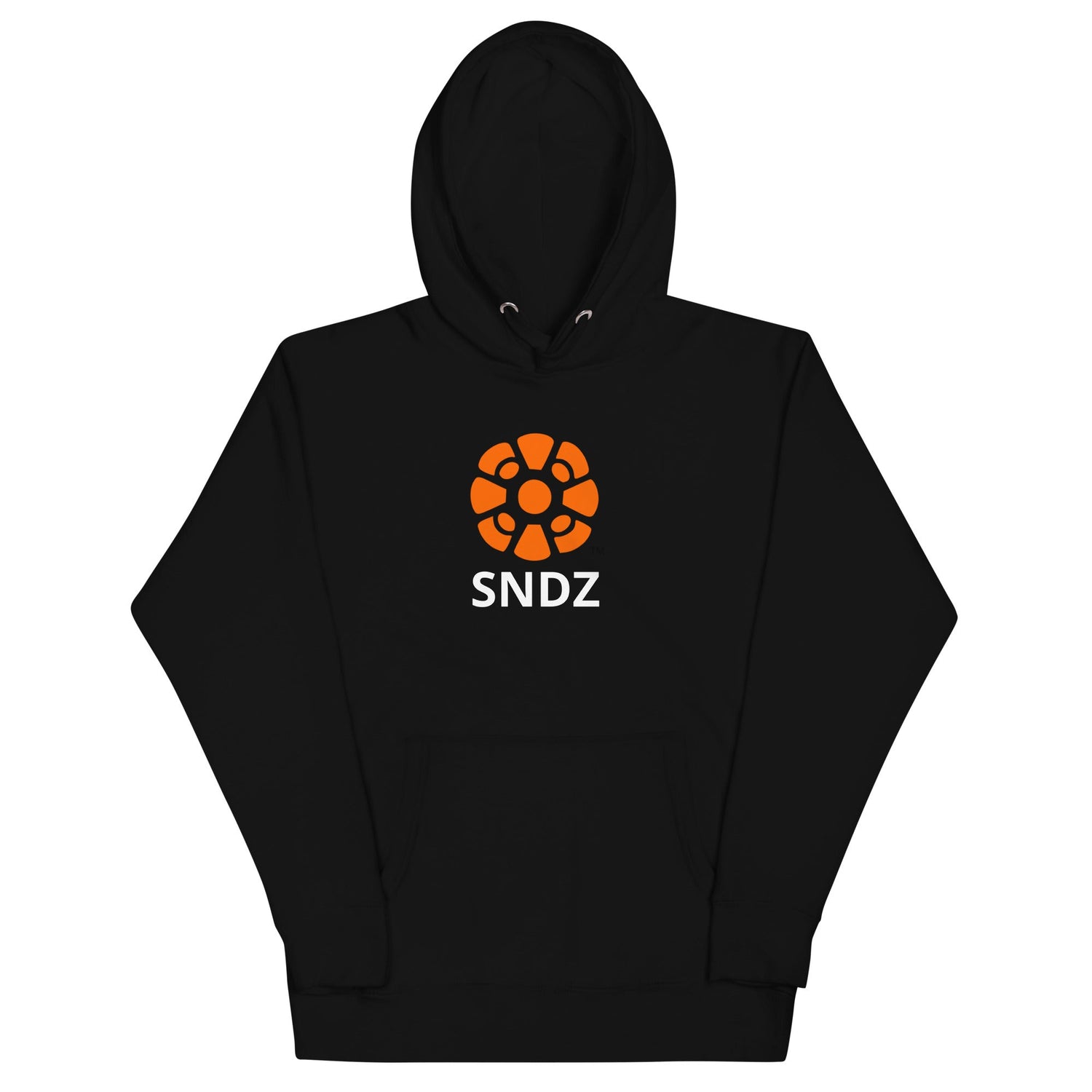 Unisex SNDZ Hoodie in Black and Orange